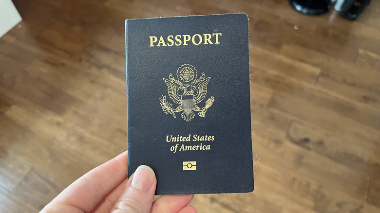 Person holding a U.S. passport