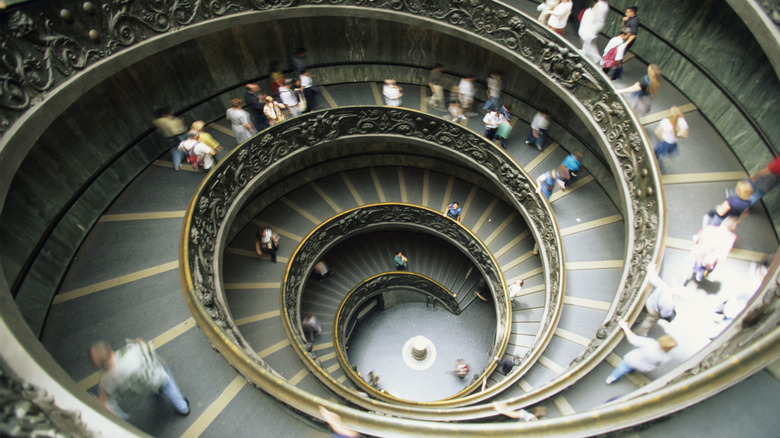 Famous stairway in the Vatican museum