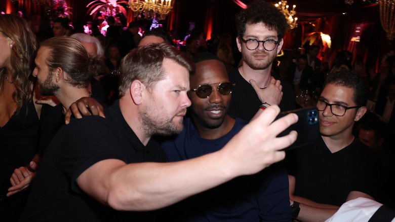 James Corden and celebrities taking a selfie