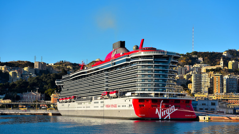 Virgin Voyages cruise at the port