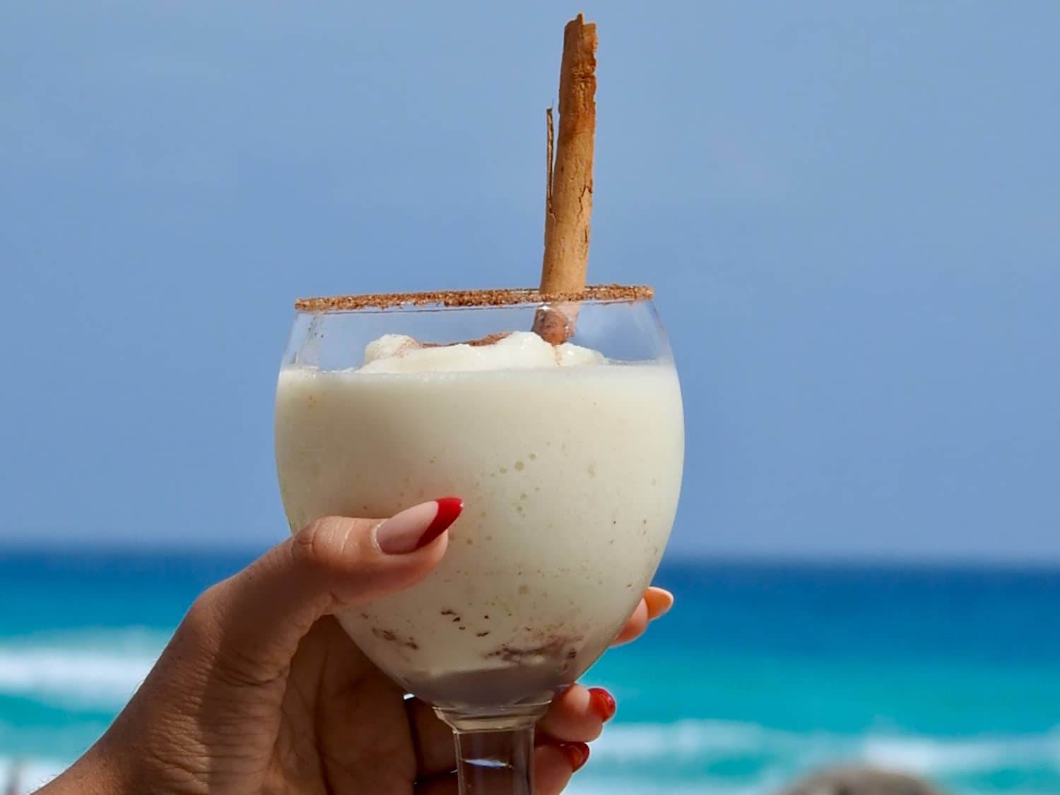 A frozen margarita on the  beach.