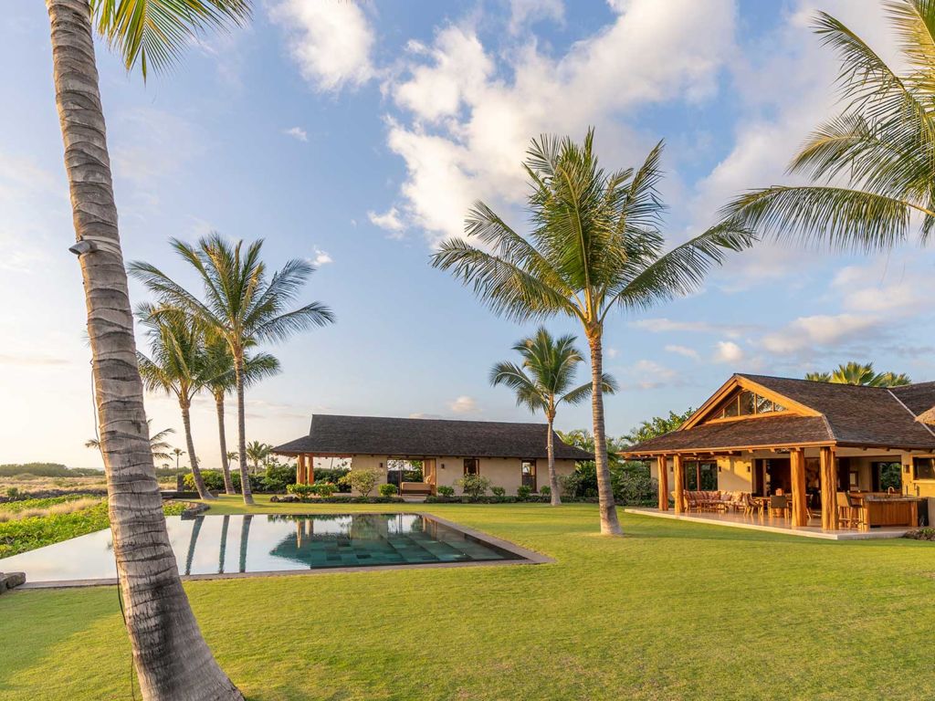 Kohanaiki estate pool at sunset