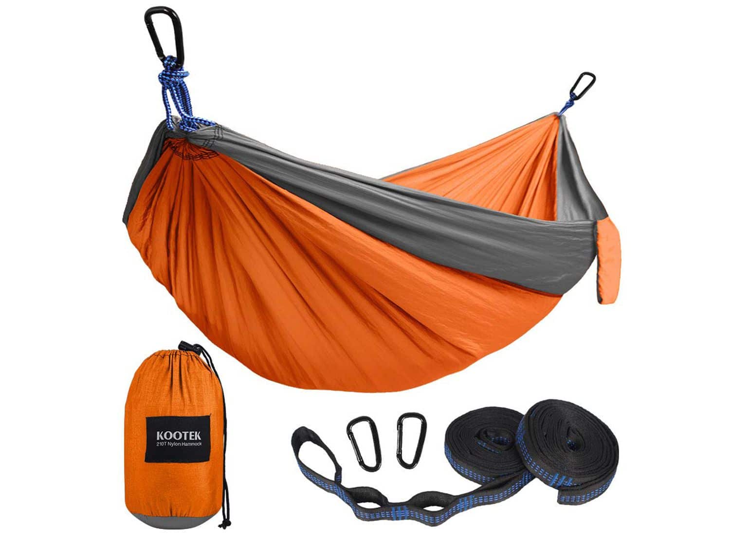 Kootek Camping Hammock Double & Single Portable Hammocks with 2 Tree Straps, Lightweight Nylon Parachute Hammocks for Backpacking, Travel, Beach, Backyard, Patio, Hiking