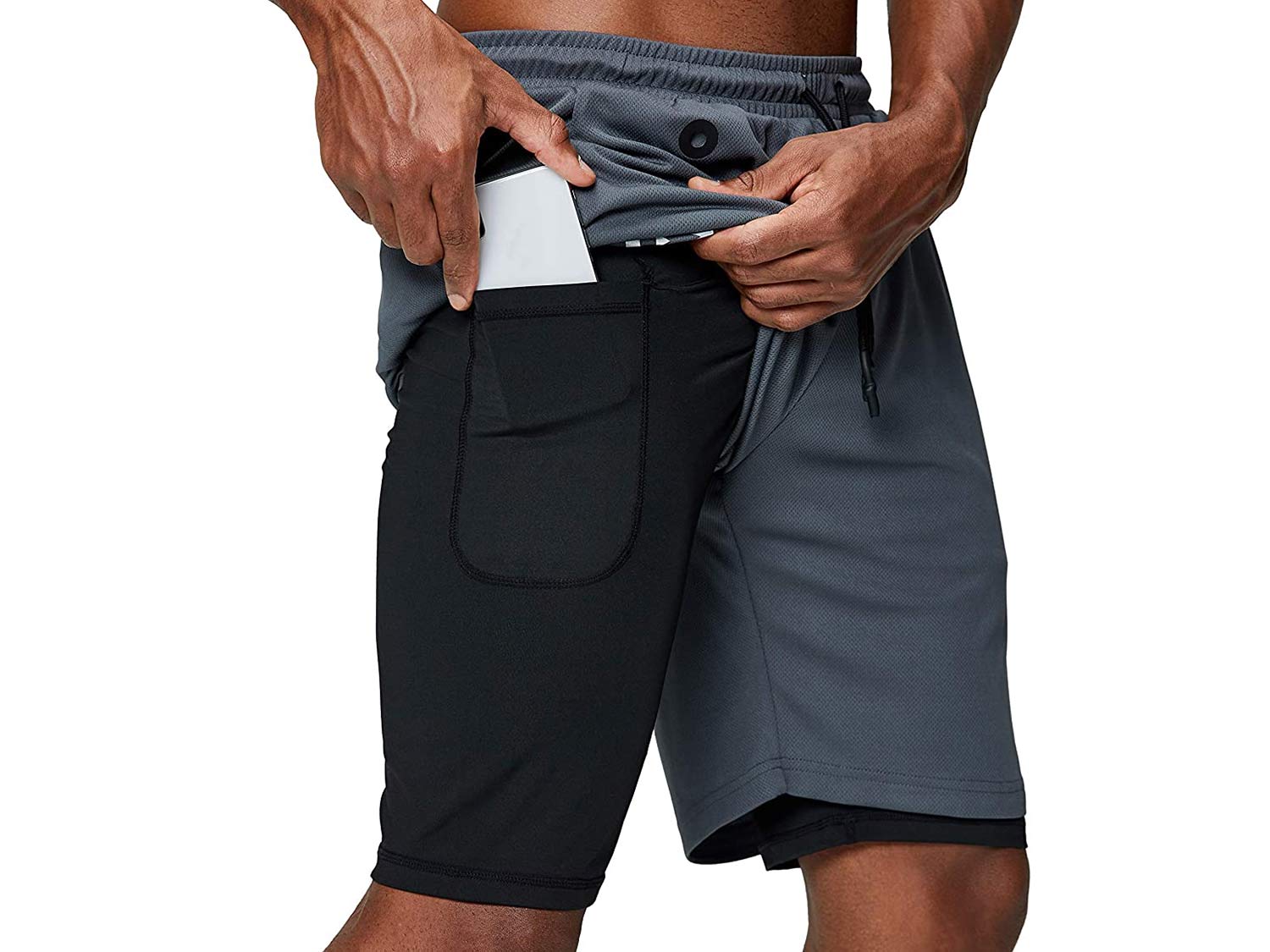 Pinkbomb Men's 2 in 1 Running Shorts