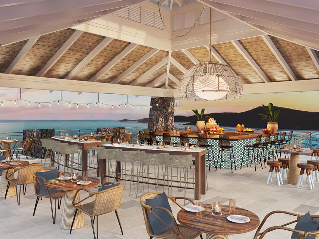 A rendering of the Luna Mar restaurant at Frenchman’s Reef in St. Thomas, U.S. Virgin Islands.