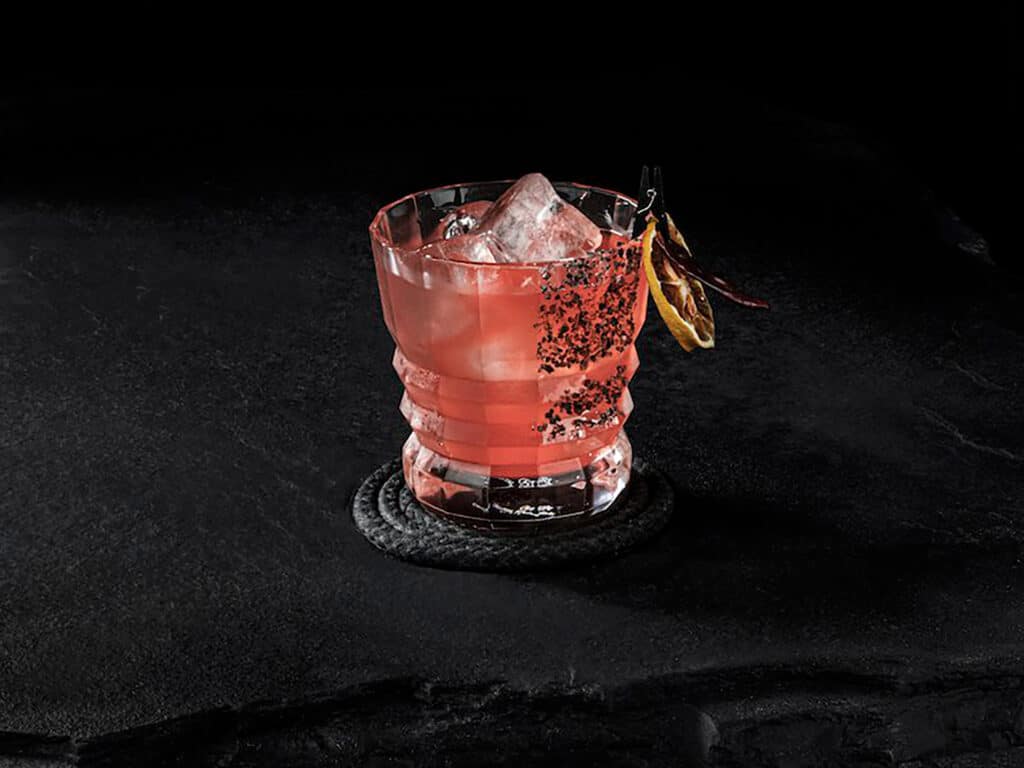 The blood orange margarita made with Mezcal El Silencio.