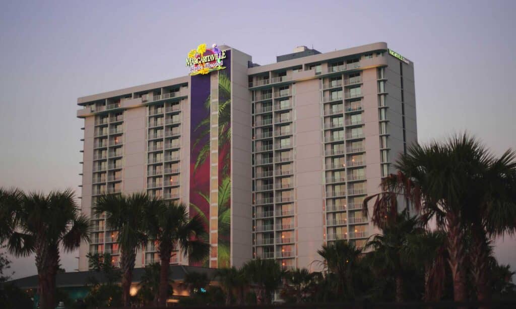 Exterior of Margaritaville resort in South Padre Island